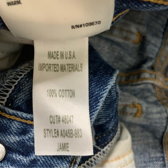 Agolde Womens blue Jamie distressed high rise skinny chewed hem jeans 23 - Picture 10 of 11